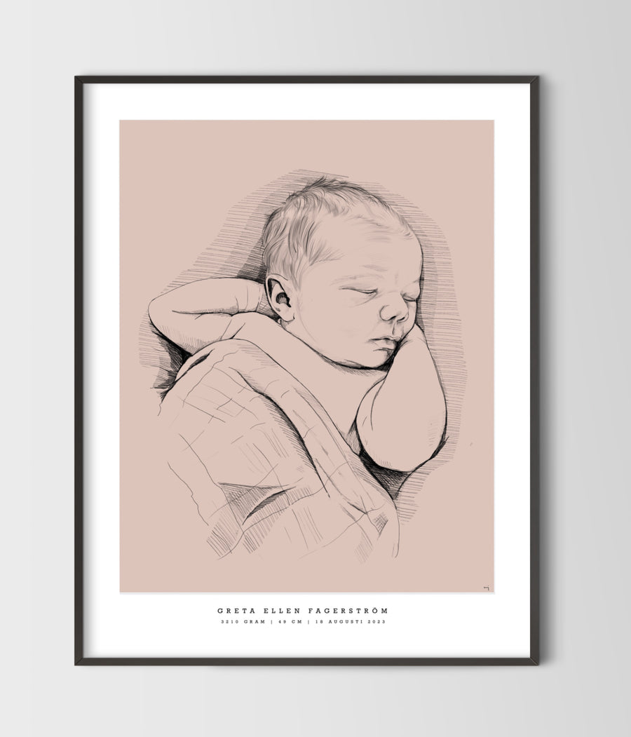 Hand-Drawn Birth Poster