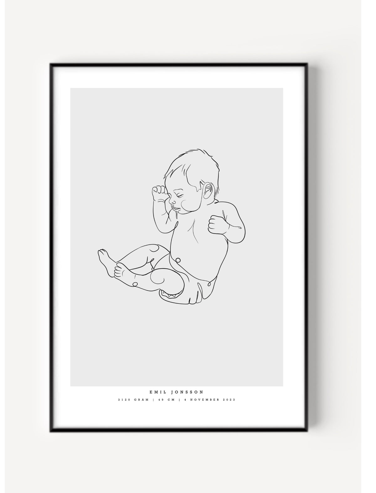 Line Art Birth poster scale 1:1