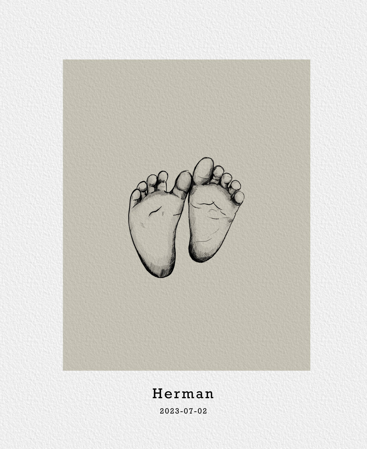 Hand-drawn footprint art