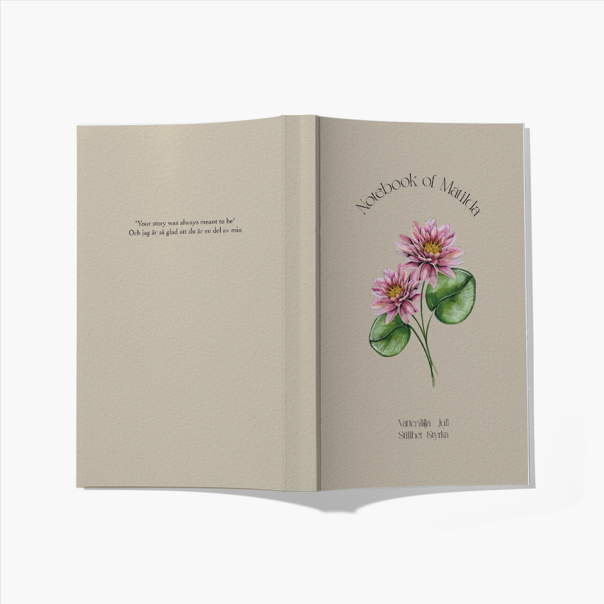 Personalized Notebook with Birth Flower