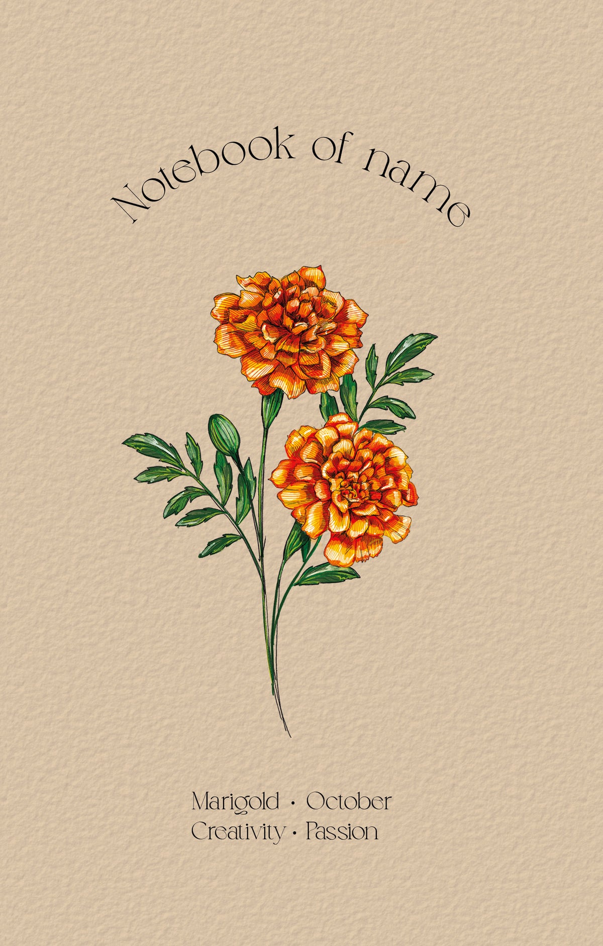 Personalized Notebook with Birth Flower