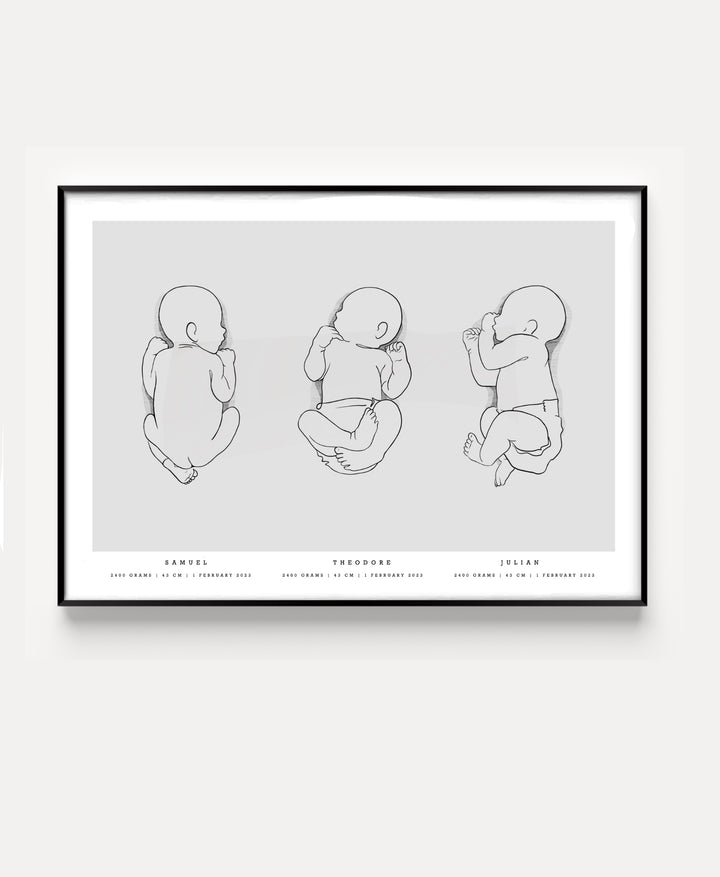 Generic birth poster trio scale 1:1