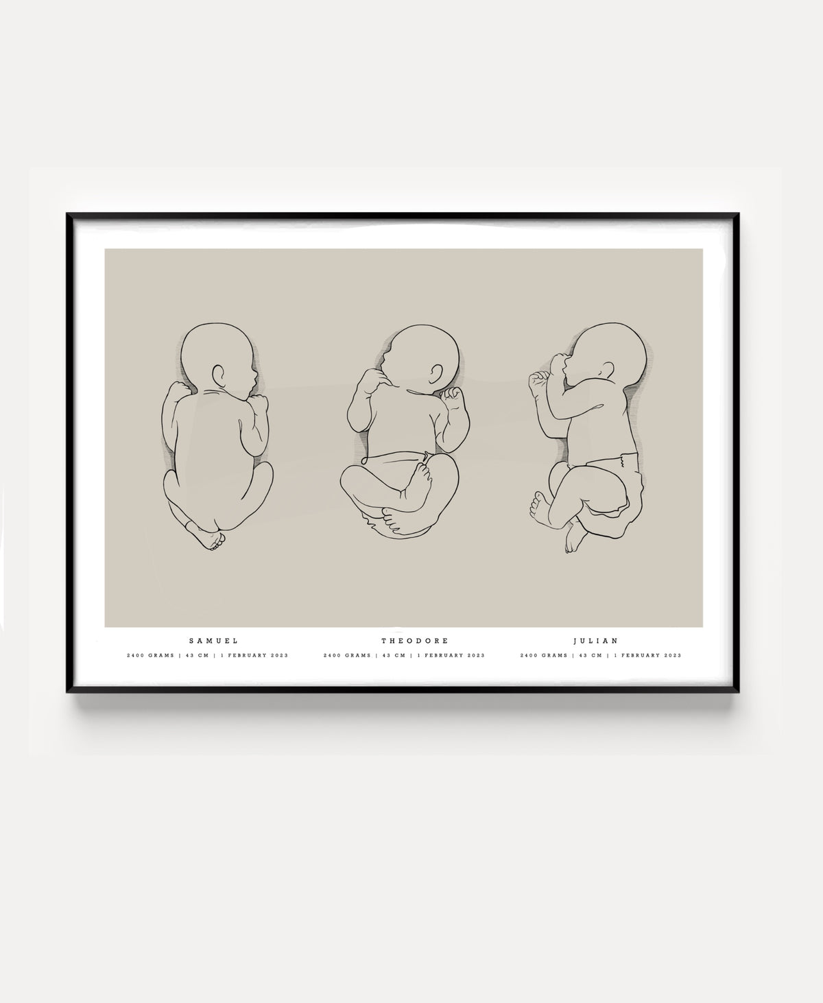 Generic birth poster trio scale 1:1